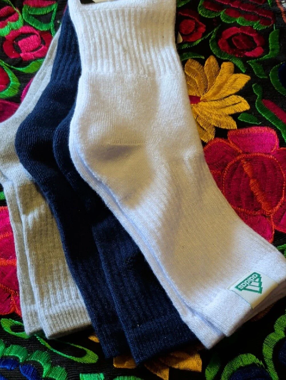 adidas Men's Crew Athletic Socks - White, Black, Gray - 3 Pack